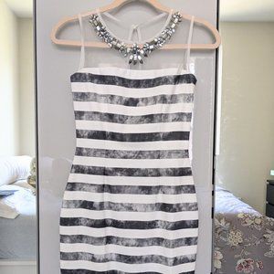 NWOT Little Mistress Striped Sheath Dress